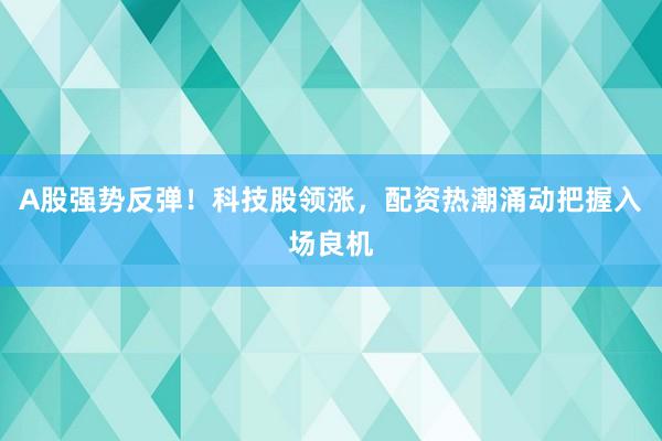 A股强势反弹！科技股领涨，配资热潮涌动把握入场良机