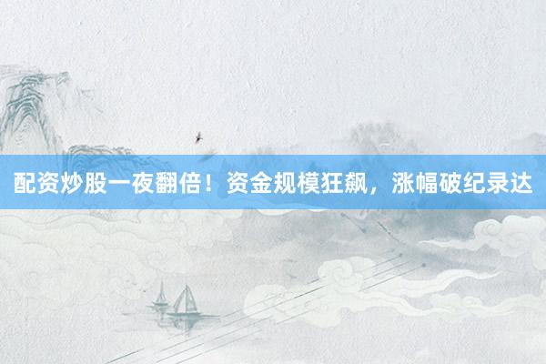 配资炒股一夜翻倍！资金规模狂飙，涨幅破纪录达