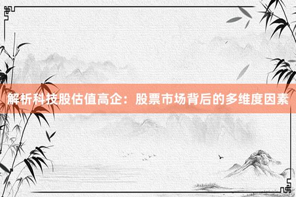 解析科技股估值高企：股票市场背后的多维度因素